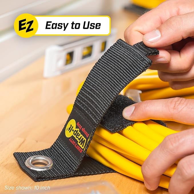 Heavy-Duty Wrap-It Storage Straps (Assorted 6 Pack) - Garage Storage Extension Cord Management Cable Straps for RV Accessories and Shed Organizer