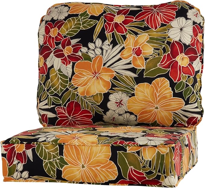 Greendale Home Fashions Outdoor Reversible 2-Piece Deep Seat Cushion Set, Aloha