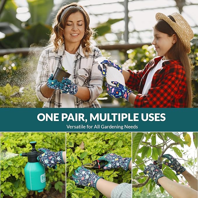 Baidast Garden Gloves, Breathable Leather Gardening Gloves Thorn Proof for Digging, Planting, Pruning