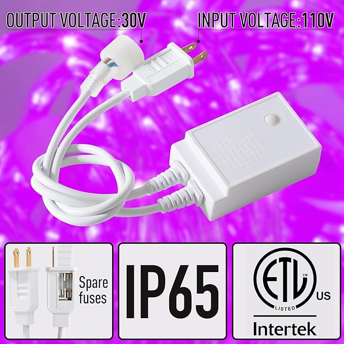 Waterproof LED Rope Lights, Connectable & Flexible with 8 Modes, Outdoor Lighting for Deck, Garden, Pool, Patio & Christmas Decor (Purple, 50ft)