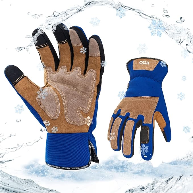 Vgo... 1-Pair Gardening Gloves Men, Safety Work Gloves, Puncture-proof, Thornproof, Touchscreen (SL7475)