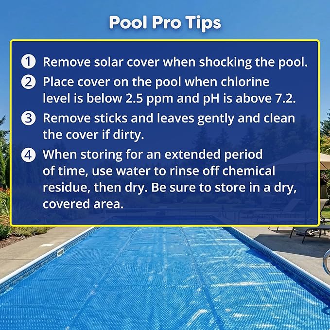 In The Swim 33' Standard Blue Round Solar Pool Cover 8 Mil for Solar Heating Above Ground Pools and Inground Pools