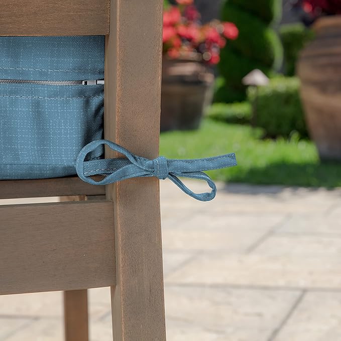 Arden Outdoor Deep Seat Cushion Set, 24 in x 24 in, Weather-Proof, Rain-Proof, Fade Resistant Patio Cushion for Chair, Sofa, and Couch French Blue Texture
