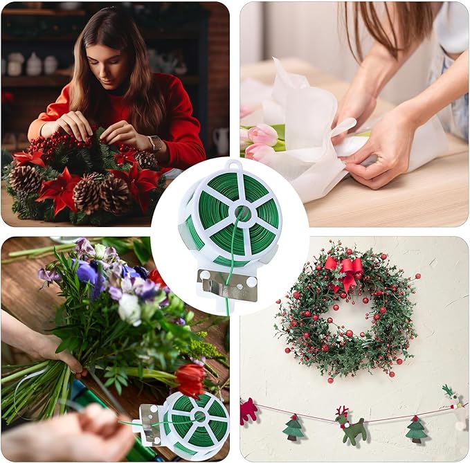 Twist Tie, 328 Feet (100m), green cable ties with Cutter, Garden Plant Ties Reusable, Green Twist Ties for plants Gardening Tomatoes Tie garden ties for plants,garden twist ties flowers Climbing