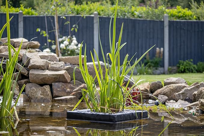 PondH2o Floating Aquatic Planter Basket, Floating Plant Baskets Kit 10" & 14" Square, Floatable Aquatic Water Garden Pond Plant Islands for Ponds and Water Features | Value 2 Pack
