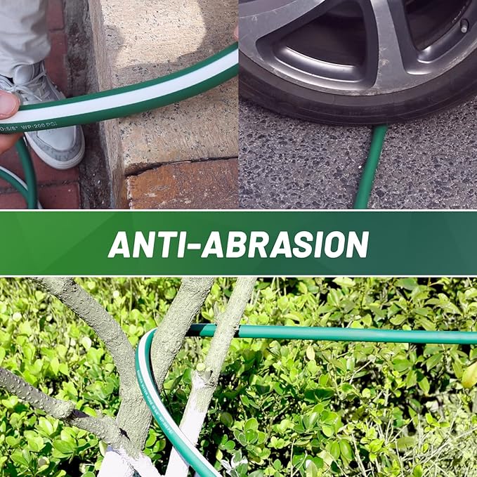 Short Garden Hose 10 ft 15 ft – Outdoor Hybird Water Hose with Solid Fitting - Flexible, Kinkless, Lightweight, Heavy Duty Garden Hose for Lawn Watering, Car Washing - Burst 500 Psi (15 ft)