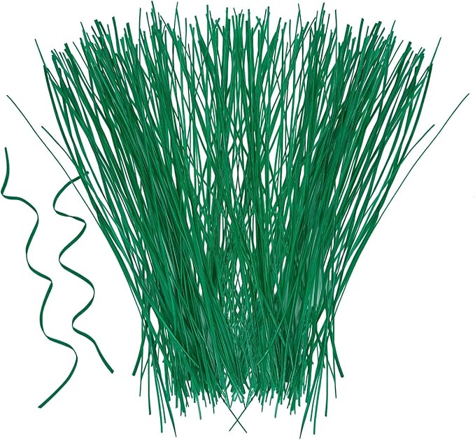 Plant Twist Ties - 8'' Plant Ties for Climbing Plants - Garden Ties Reusable Twist Ties Garden Twine for Plants Vines Cords Bags - Pack of 100, Green
