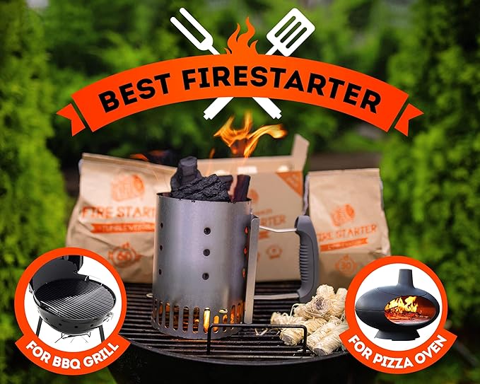 Zorestar Fire Starters XXL 200 pc - Firelighters for Indoor and Outdoor Use, Compatible with Solo Stove, Green Egg and Other Grills and BBQs - Box of 100% Waterproof Firestarters (Pack of 2)