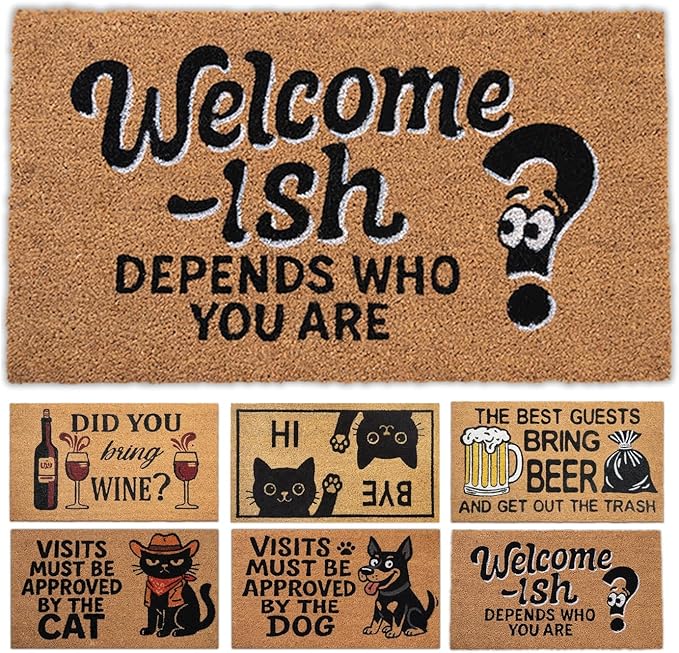 Coir Doormat Outdoor Entrance - Welcome - 17"x30" - Funny Door mats Outside - Welcome mat Funny - Indoor/Outdoor Doormat