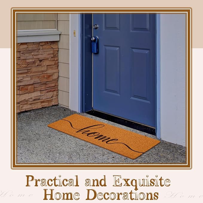 Long Doormat 48''x16'' Front Door Mat for Entrance Inside Outdoor Large Decorative Door Rug Welcome Mat for Outside Home Entry(Home,Yellow)