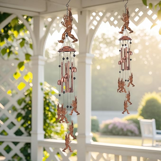 Outdoor Wind Chimes Big Foot Sasquatch Gifts Metal Windchimes for Men/Women/Memorial Gift Metal WindChimes for Outside/Indoors, Home, Lawn, Porch, Patio, Garden Decor