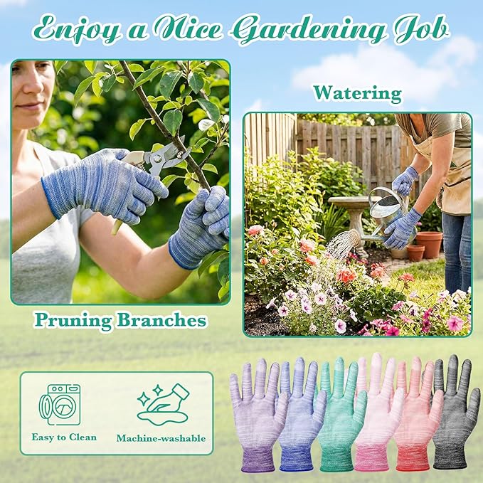 Breathable Gardening Gloves for Women and Men 8.9 Inch Multi-purpose Garden Gloves Texture Grip Comfortable Outdoor