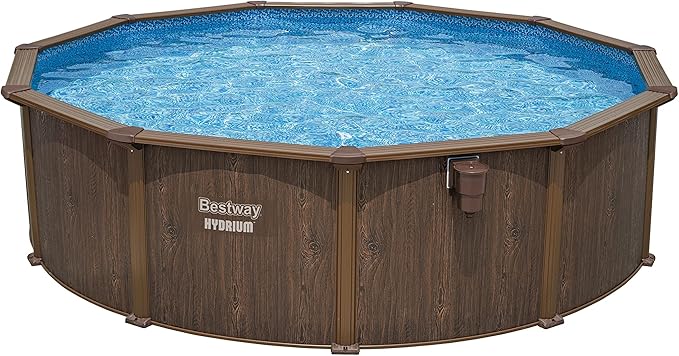Bestway Hydrium 16' x 52" Above Ground Pool, Round Steel Side Wall Frame Outdoor Swimming Pool Set with Sand Filter Pump, Ladder & Accessories