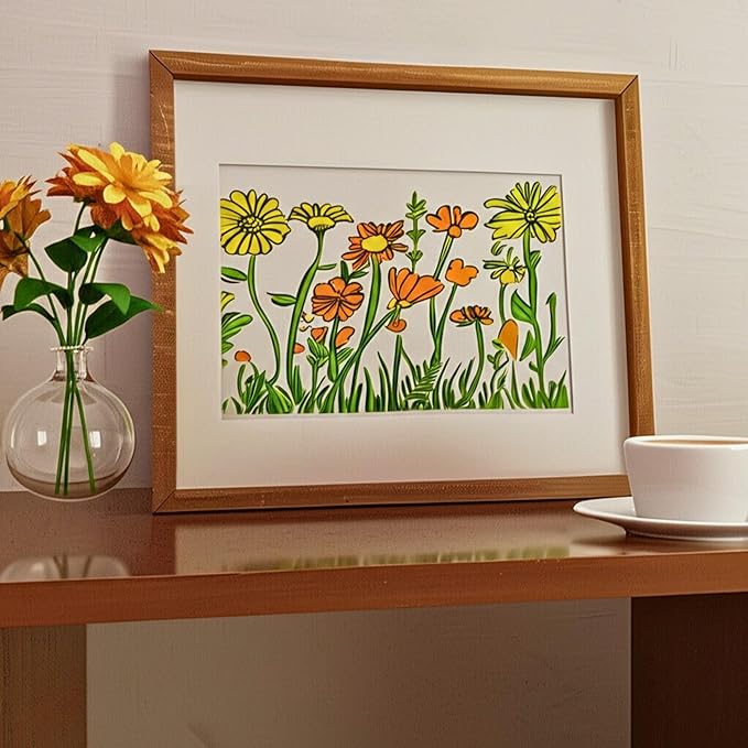 DLY LIFESTYLE Large Wildflower Stencil for Painting (15x12 Inches) - Stencils for Crafts Reusable for Canvas, Fences, Fabric, Furniture - DIY Wall Stencils for Painting Large Pattern