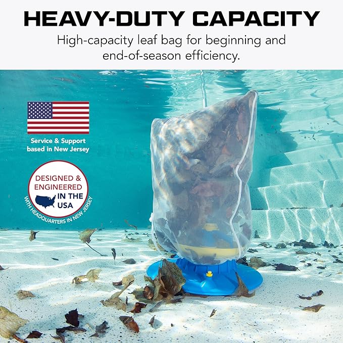 POOL BLASTER Leaf Vac Cordless Hoseless Pool Leaf Vacuum & Skimmer, Battery-Powered Swimming Pool Leaf Catcher with Heavy Duty Mesh Bag, for Inground and Above Ground Pools, by Water Tech