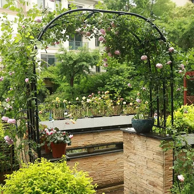 Garden Arch Trellis - Length: 59in, Height: 94.5in Garden Trellis for Climbing Plants Outdoor - Garden Arch for Lawn, Party, Ceremony Wedding Decoration
