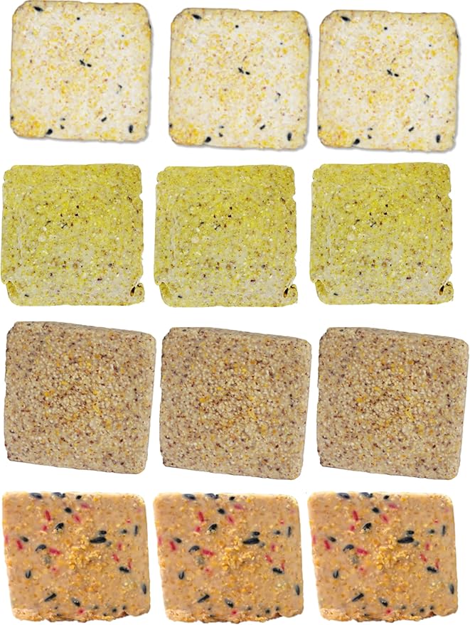 Suet Cake 12 Pack | Case of 12 Suet Cakes for Wild Birds (Woodpecker/Berry/High Energy/Peanut)