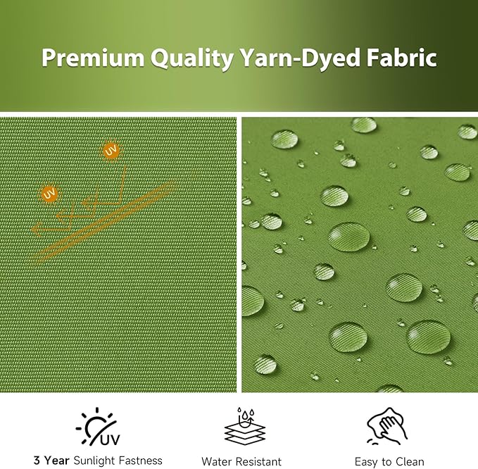 Tufted Bench Cushions for Outdoor Furniture, 44" x 19" Porch Swing Cushions Filled with Foam, Overstuffed Patio Cushions for Bench Loveseat with 2-3 Seats,Thick and Water Resistant, Grass Green