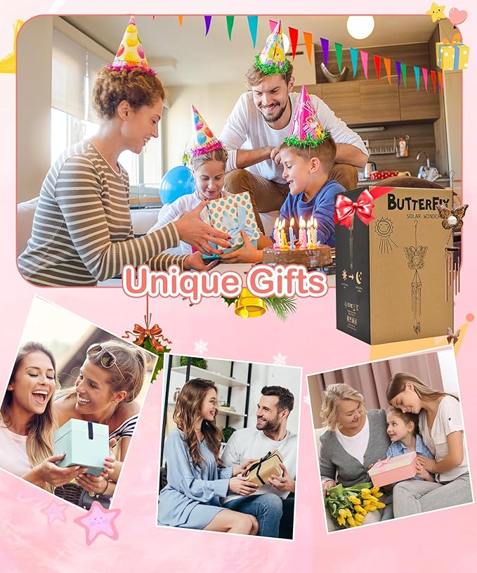 Wind Chimes Outdoor Indoor Decor: Melodious Valentines Day Gifts for Her Wife Women Mom Grandma Birthday - Weatherproof Metal Outdoor Decor Easy Hanging for Garden Patio Tree Window Memorial