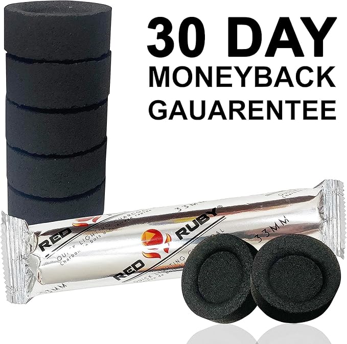 Coal Disks for Incense - Pack of 200 Coal Briquettes - 20 Rolls of 10 Tablets - Quicklighting - Slow Burning