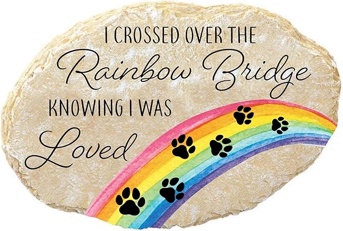 ASHLEY GIFTS Memorial Garden Stone, Rainbow Bridge Tiding Stone, Assortment of 3