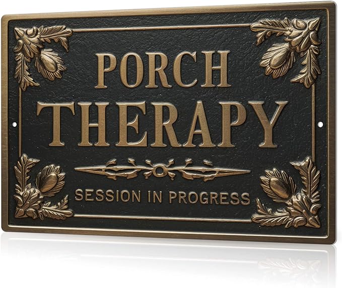 Putuo Decor Porch Therapy Tin Sign Porch Therapy Session In Progress Wall Decor For Front Back Porch Patio Decoration Deck Bar Garden Backyard Decor 8 X 12 In