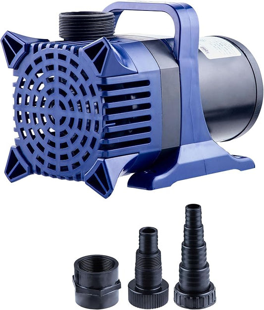 Alpine Corporation PAL5200 | 5200 GPH Submersible Water Pump with 33-ft Cord — Quiet 426W Motor, 25-ft Lift — Multi-Angle Flow for Ponds, Waterfalls & Fountains — Durable & Efficient (Blue)