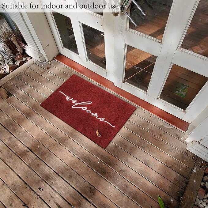 AAZZKANG Doormat Decorative Welcome Mat Large 24"x36" with Non Slip Rubber Backing Ultra Absorb Mud Easy to Clean Outside Inside Doormat