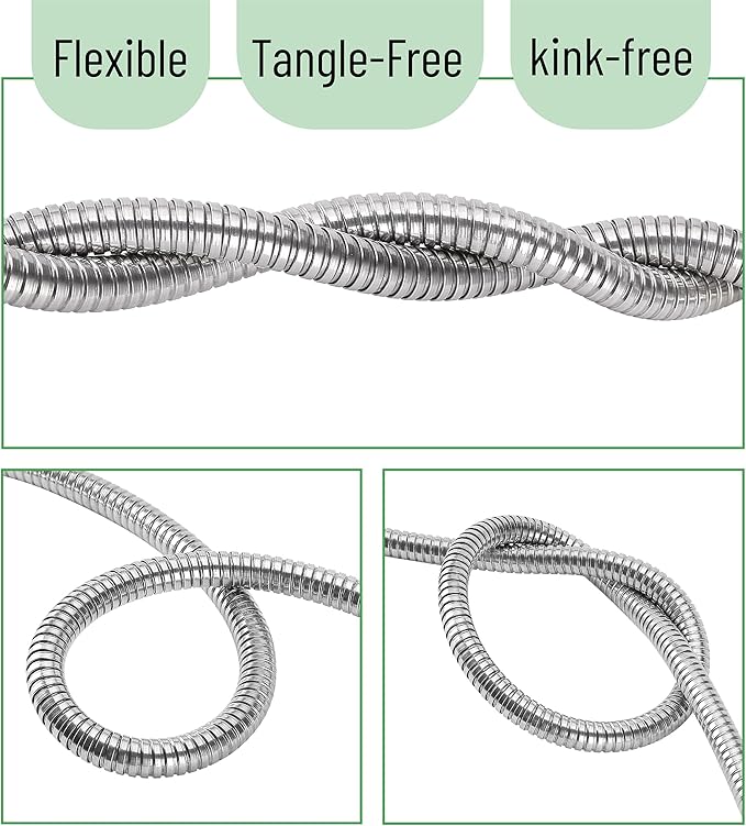 UNCO- Stainless Steel Metal Hose, 6 Feet, No Kink, Short Garden Hose Metal