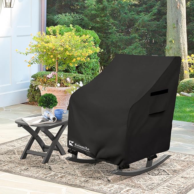 Outdoor Rocking Chair Cover 2 Pack, Heavy Duty Waterproof Patio Rocking Chairs Cover for 27" W x 34" D x 45" H Presidential Rocking Chair, Black