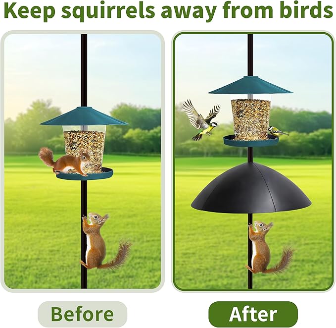 TCBWFY 18 Inches Squirrel Proof Baffle for Protecting Bird Feeders and Houses,Heavy-Duty Pole Mount Raccoon and Squirrel Guard Stopper for Outside Shepherd Hooks,Bird Feeder Accessories