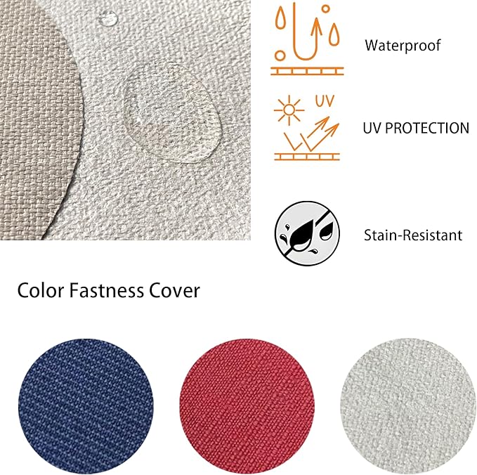 Goodgoods 19"x19" Outdoor Universal Cushion Set of 1 Water-Proof Stain-Resistant UV Resistant Weather Resistant High Resilience Foam Patio Cushions with Handles & Ties Riverbed