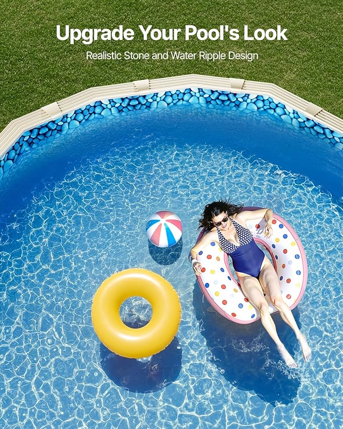 VEVOR 15 x 30 ft Oval Pool Liner, Unibead Above Ground Pool Liners, 52in Wall Height, Durable Standard Gauge Vinyl, Designed for Steel Sided Above-Ground Swimming Pools