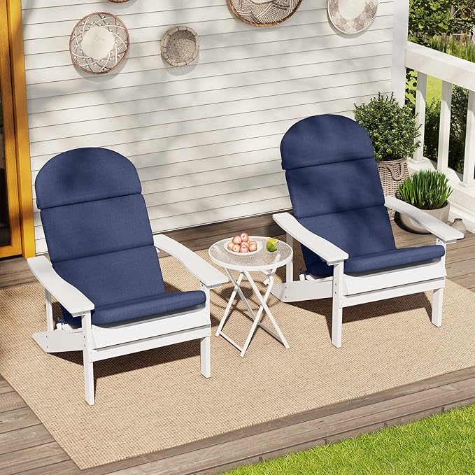 Crestlive 50x19.6 Inch Adirondack Chair Cushion, Water Repellent, Fade Resistant, High Back Outdoor Rocking Chair Cushion for Patio, Sky