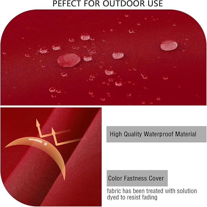 idee-home Outdoor Cushions for Patio Furniture, Outdoor Seat Cushion, Waterproof Hampton Bay Deep Seat Replacement Couch Chair Cushions for Garden Lawn Backyard Deck, 28.5 x 28.5 Red