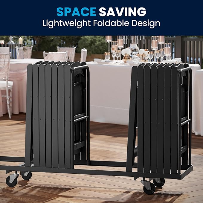 Flash Furniture Hercules™ Series Folding Chair - Black Resin – 1000LB Weight Capacity Comfortable Event Chair - Light Weight Folding Chair
