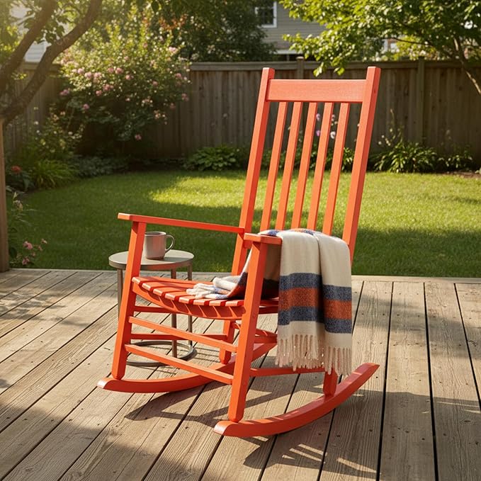 Shine Company Vermont Porch Rocker – Tuscan Orange