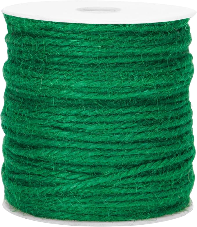 KINGLAKE Garden Twine 3mm Thick Green Jute String 328 Feet - Heavy Duty for Gardening, Climbing Plants, Crafts, Gift Wrapping, Decoration