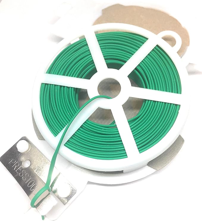 Weststone - 65ft (20m) Plastic Oval Twist Tie Spool with Cutter (Green -1pc)