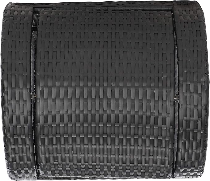 Safavieh Outdoor Collection Serapis Black Wicker Trash Bin