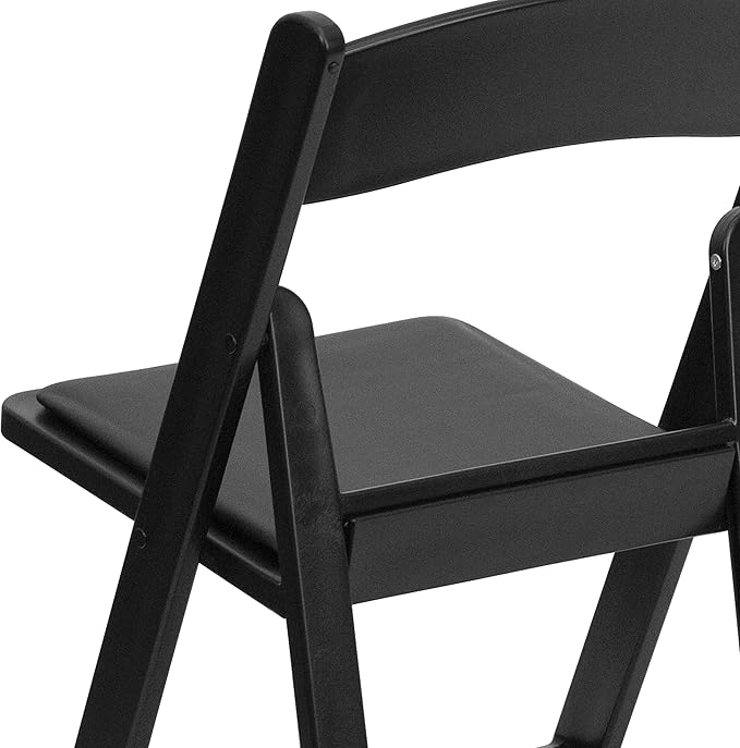 Flash Furniture Hercules™ Series Folding Chair - Black Resin – 1000LB Weight Capacity Comfortable Event Chair - Light Weight Folding Chair