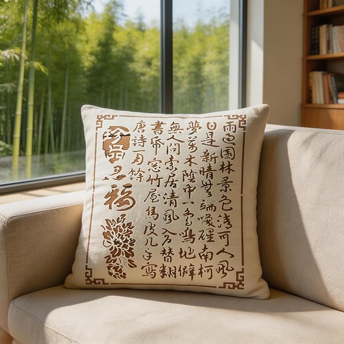 TIAMECH A4 Reusable Chinese Calligraphy Stencil for Painting - Tang Poetry Layering Template, DIY Wall Art, Wood Furniture, Scrapbook & Crafts (8.3x11.7inch)