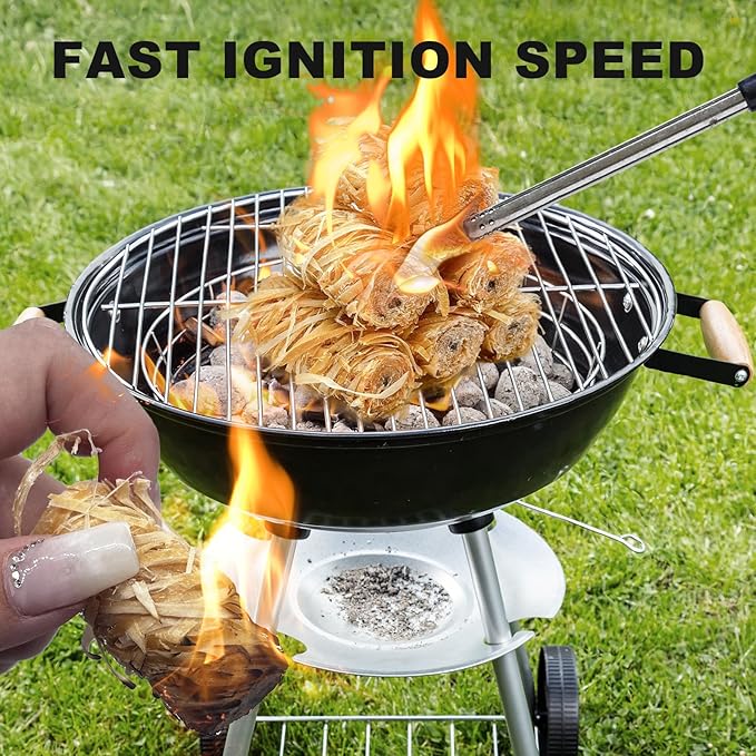 150 Pcs Fire Starter - Natural Fire Starters for Fireplace, Pellet Stove, BBQ, Pizza Oven, Fire Pit &Chimney, Fire Starters for Grill, Charcoal Starter