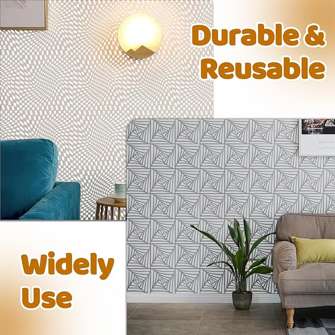 16 PCS Geometric Stencils 6 x 6 Inch Reusable Mandala Painting Templates for Scrapbooking Cookie Tile Wall Furniture Floor Decor Craft Drawing Tracing DIY Art Supplies