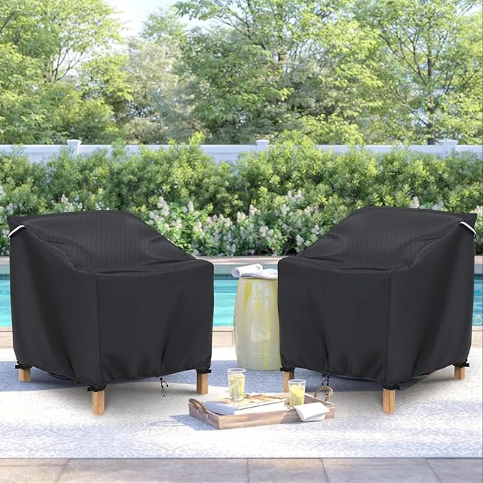 Gasadar Patio Chair Cover - 2 Pack, Patio Furniture Covers Waterproof, Heavy Duty Outdoor Chair Covers, Lawn Outdoor Furniture Cover -30" W x 34" D x 38" H