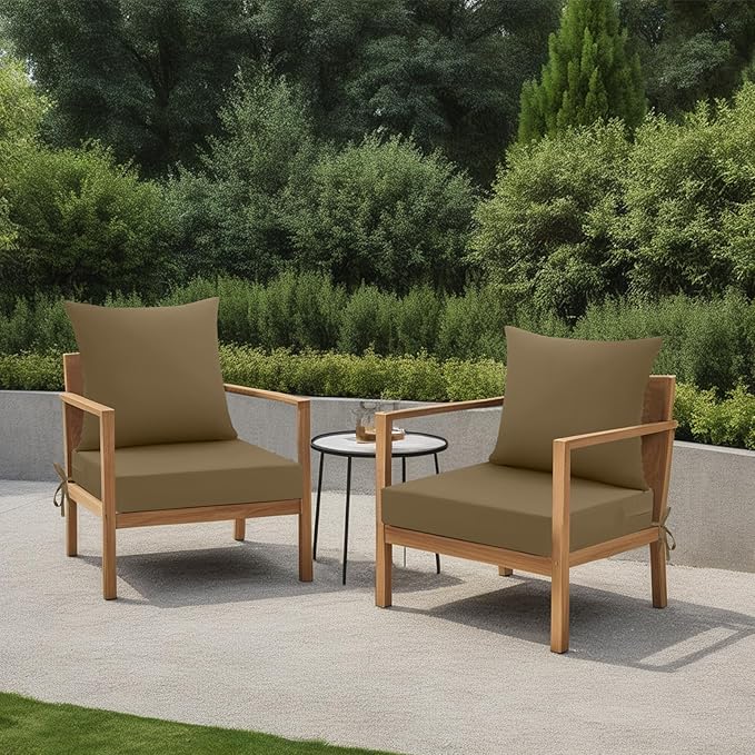 idee-home Outdoor Cushions for Patio Furniture, Outdoor Seat Cushion, Waterproof Hampton Bay Deep Seat Replacement Couch Chair Cushions for Garden Lawn Backyard Deck, 24 x 24