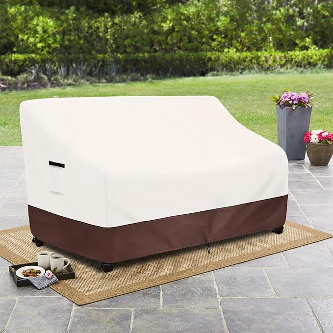 Outdoor Couch Covers,79 Inches Outdoor Sofa Cover, Waterproof Patio Furniture Cover,Furniture Covers for Patio Seating (Beige)