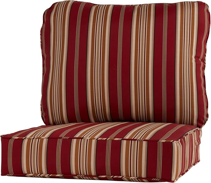 Greendale Home Fashions Outdoor Reversible 2-Piece Deep Seat Cushion Set, Tuscan Stripe
