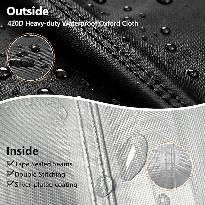 AKEfit Outdoor Swivel Lounge Chair Cover 2 Pack,Heavy Duty Waterproof Patio Chair Covers for All-Weather Protection Outdoor Lawn Furniture,Grey-33Wx35Dx38.5H inches