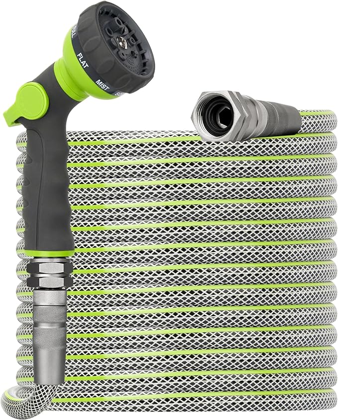 100 FT Non-Expandable Garden Hose – Heavy Duty Water Hose for Large Properties & Extended Reach, 1/2" ID, 3/4" Swivel Fittings, Kink & Leak Resistant
